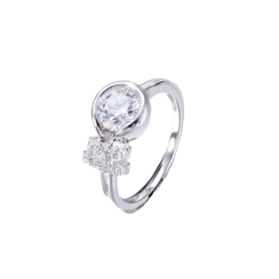 Sterling silver clear water floating ring - CDE Jewelry Egypt